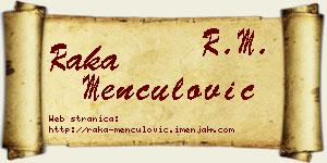 Raka Menčulović vizit kartica